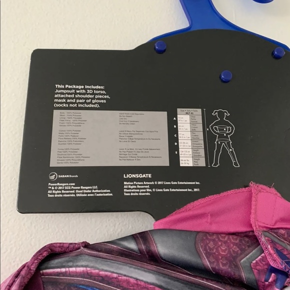 Pink Ranger Deluxe Child Costume Power Rangers Mask Gloves Girls Medium 7-8 New - Picture 10 of 11